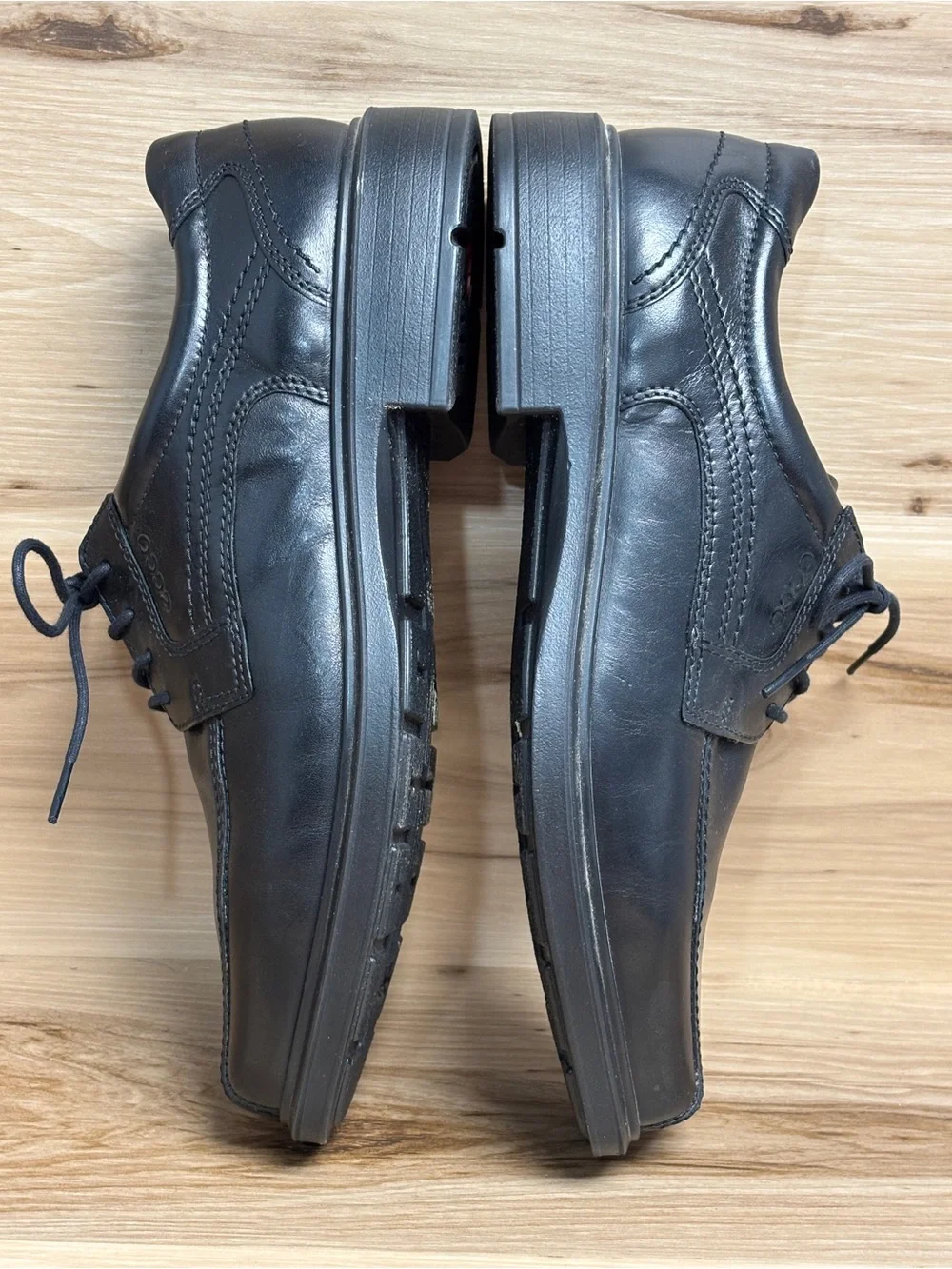 ECCO Helsinki 2.0 Mens Bike Toe Tie Black Leather Shoes size 11–1.5